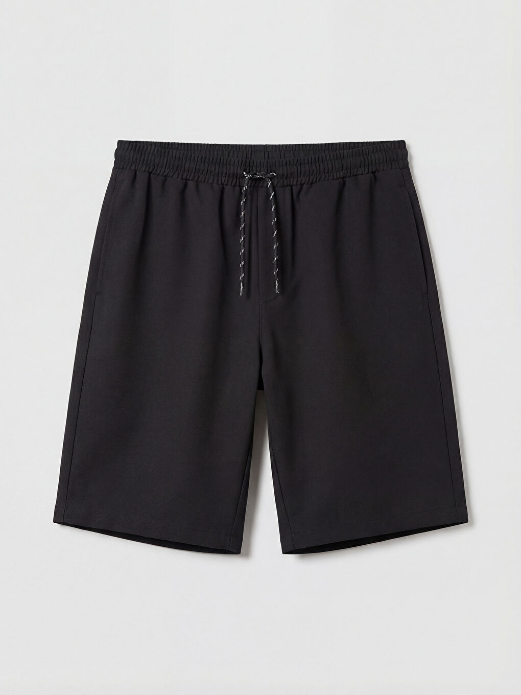 Siyah Diz Altı Boy Erkek Deniz Şortu-2