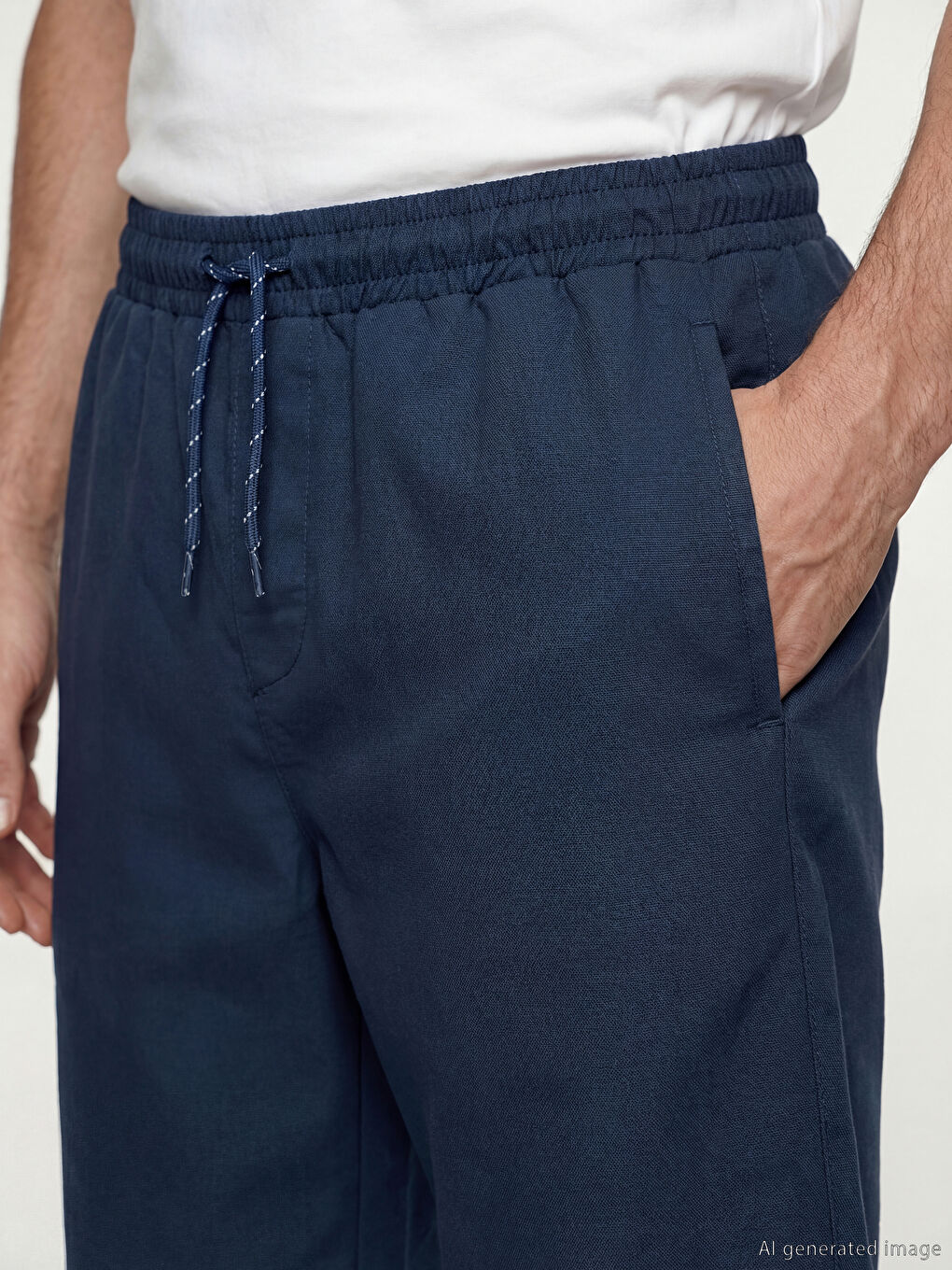 İndigo Diz Altı Boy Erkek Deniz Şortu-2