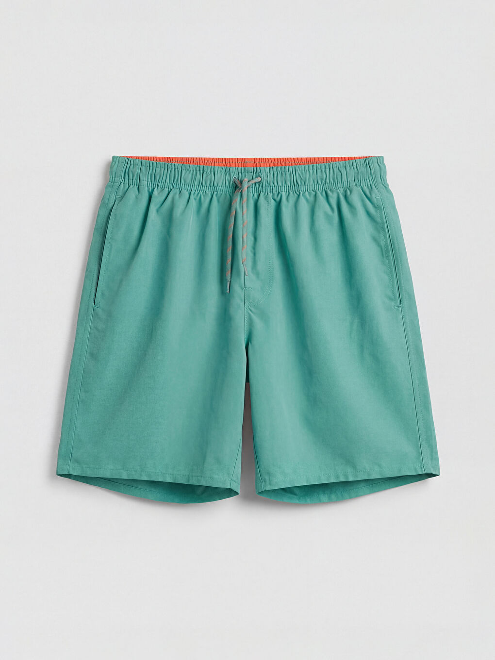 Turkuaz Diz Hizası Boy Erkek Deniz Şortu-4