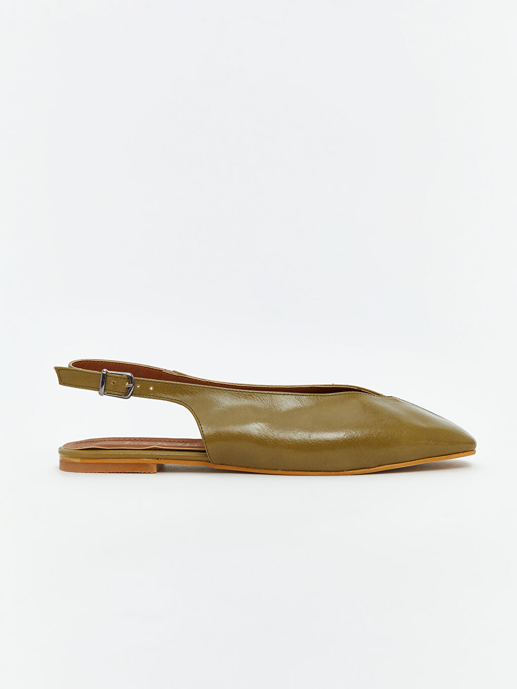 Yeşil Deri Görünümlü Kadın Babet-1