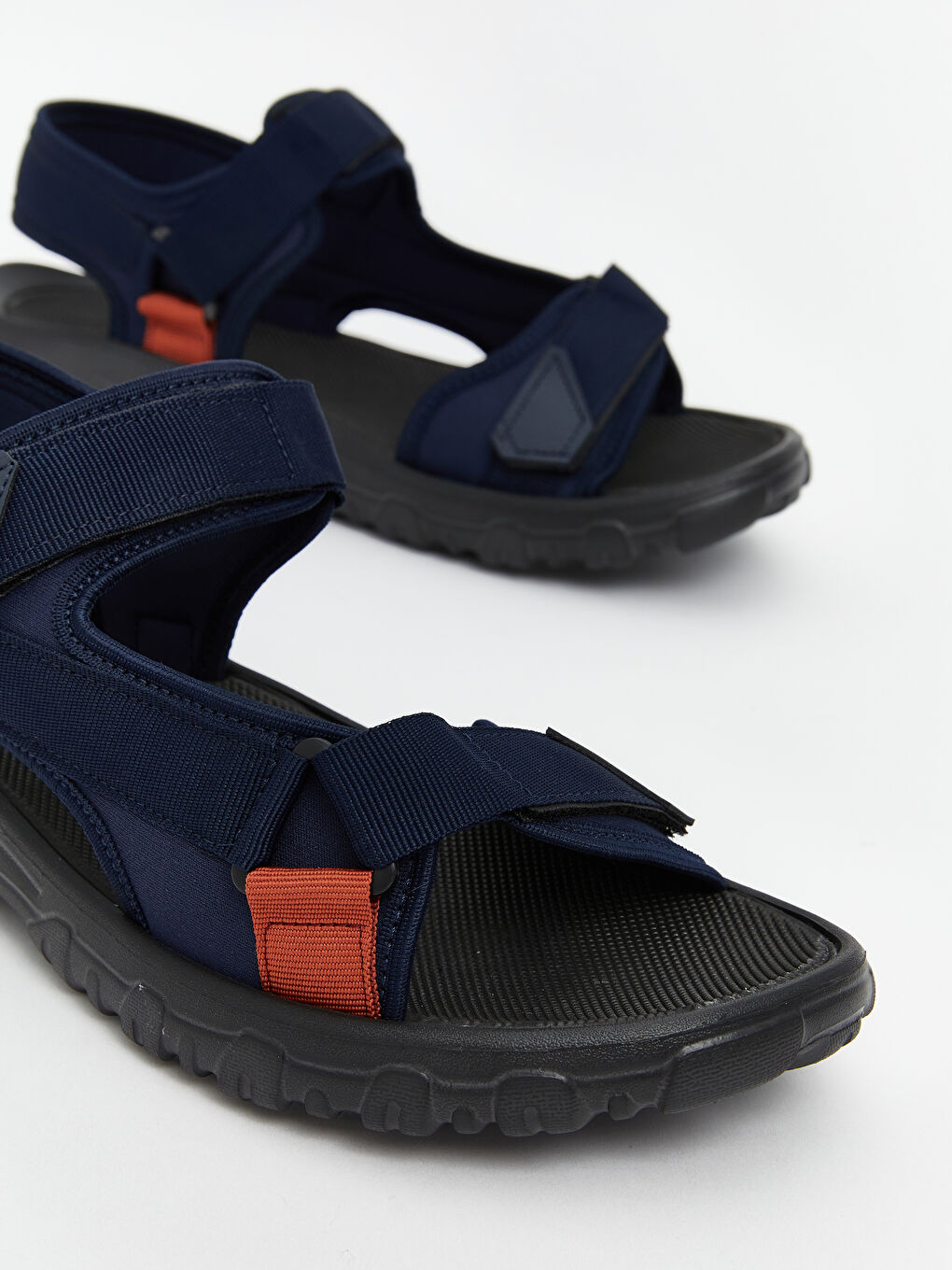 Lacivert Cırt Cırtlı Erkek Sandalet-2