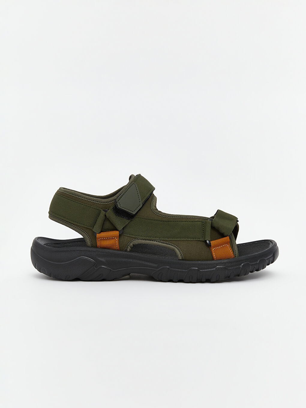 Haki Cırt Cırtlı Erkek Sandalet-1