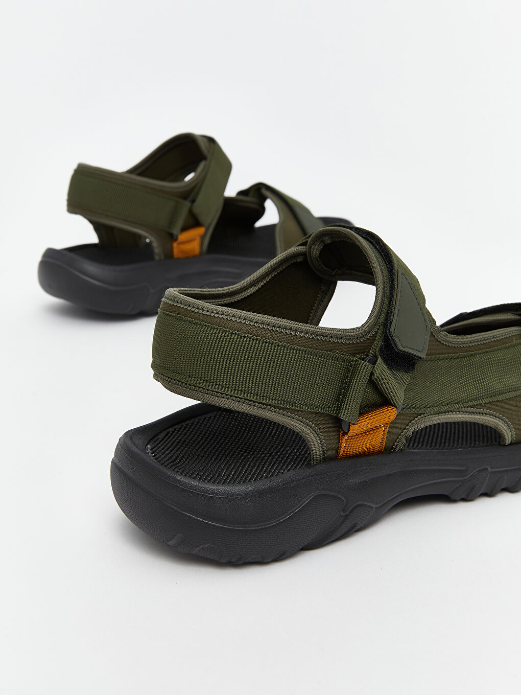 Haki Cırt Cırtlı Erkek Sandalet-4