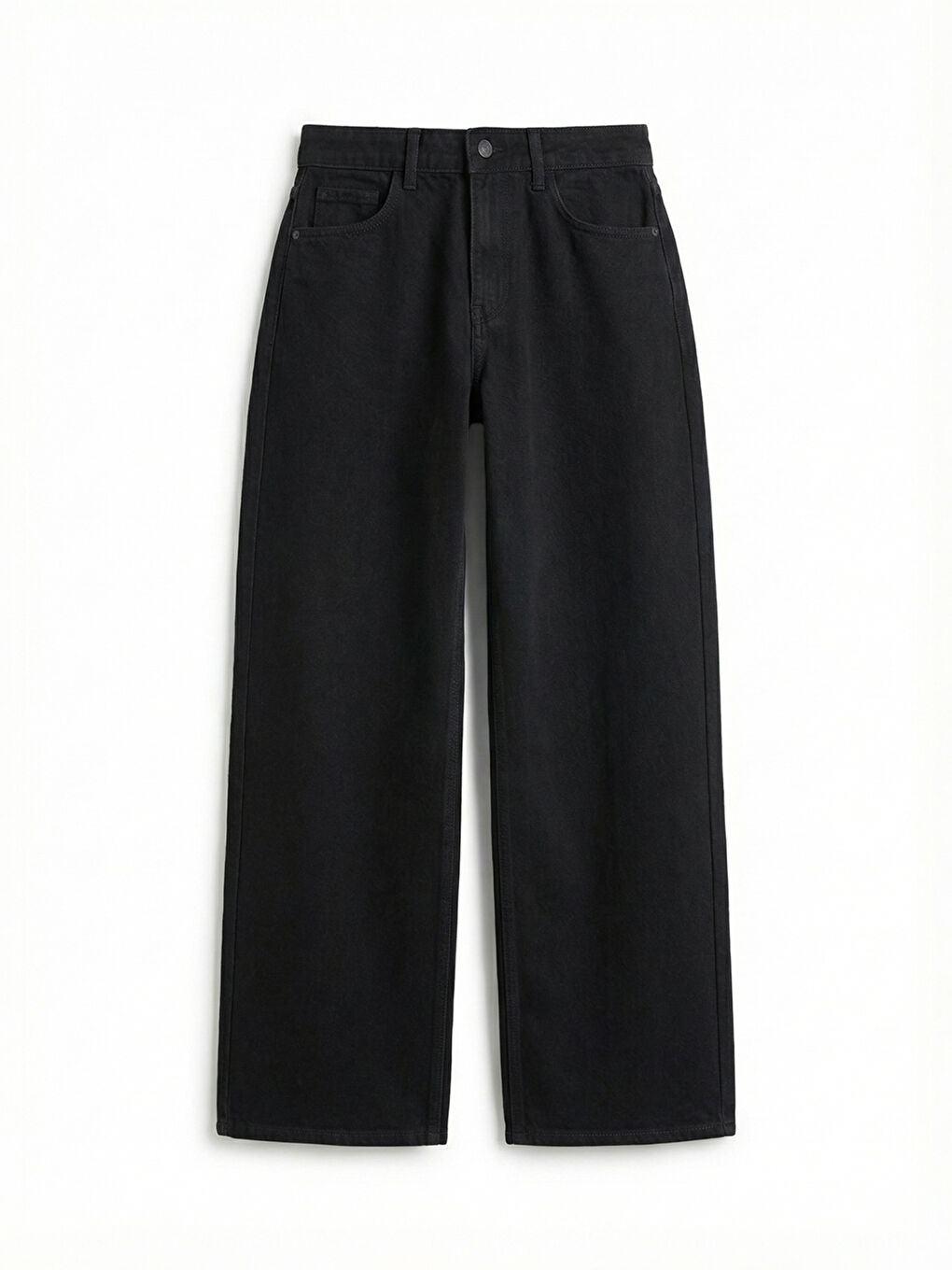 Siyah Baggy Fit Kadın Jean Pantolon-4