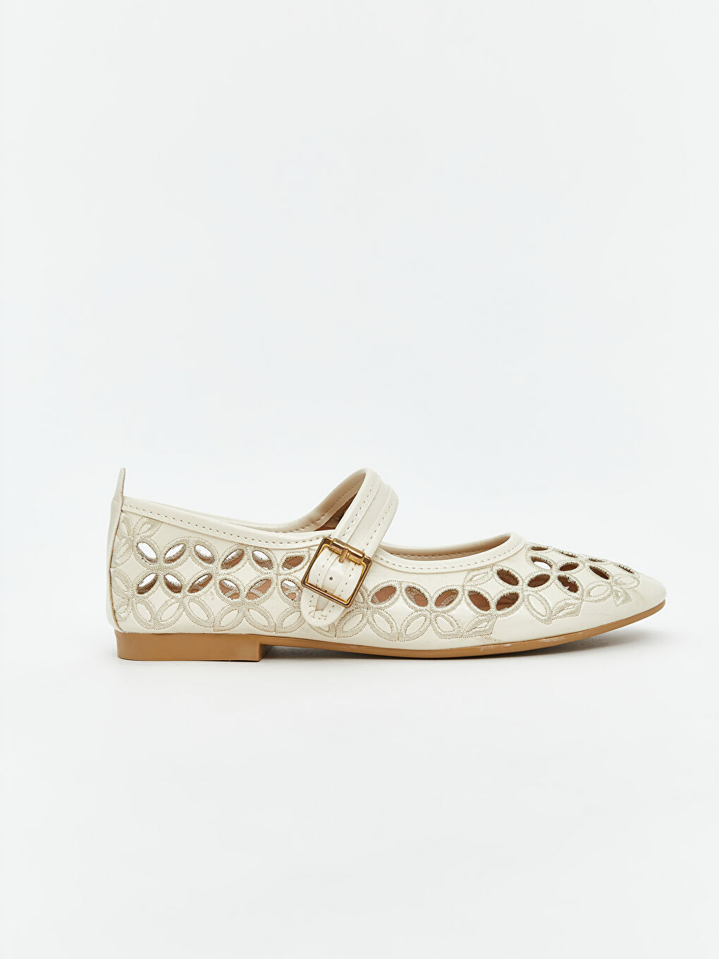 Bej Deri Görünümlü Kadın Babet-1