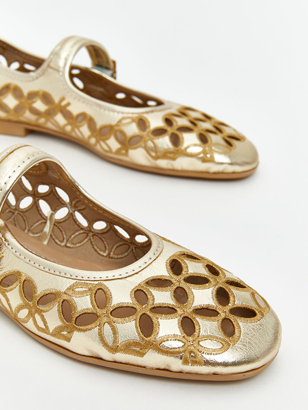 Sarı Deri Görünümlü Kadın Babet-2