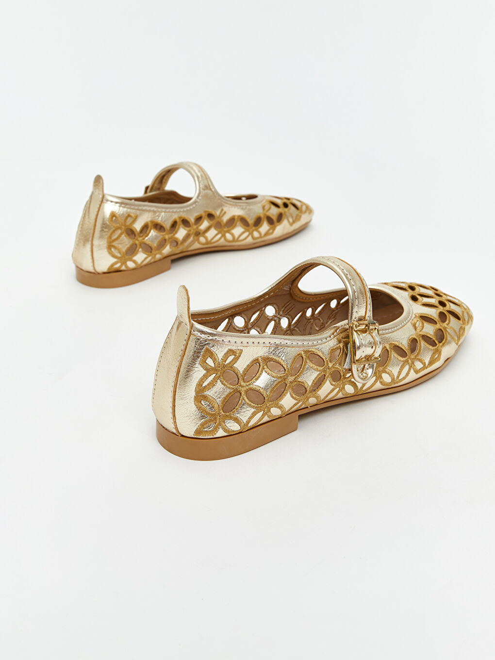 Sarı Deri Görünümlü Kadın Babet-4