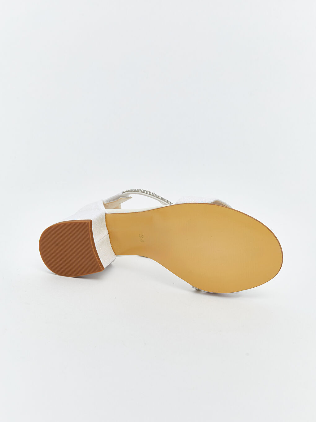 Beyaz Parlak Taşlı Kız Çocuk Topuklu Ayakkabı-3