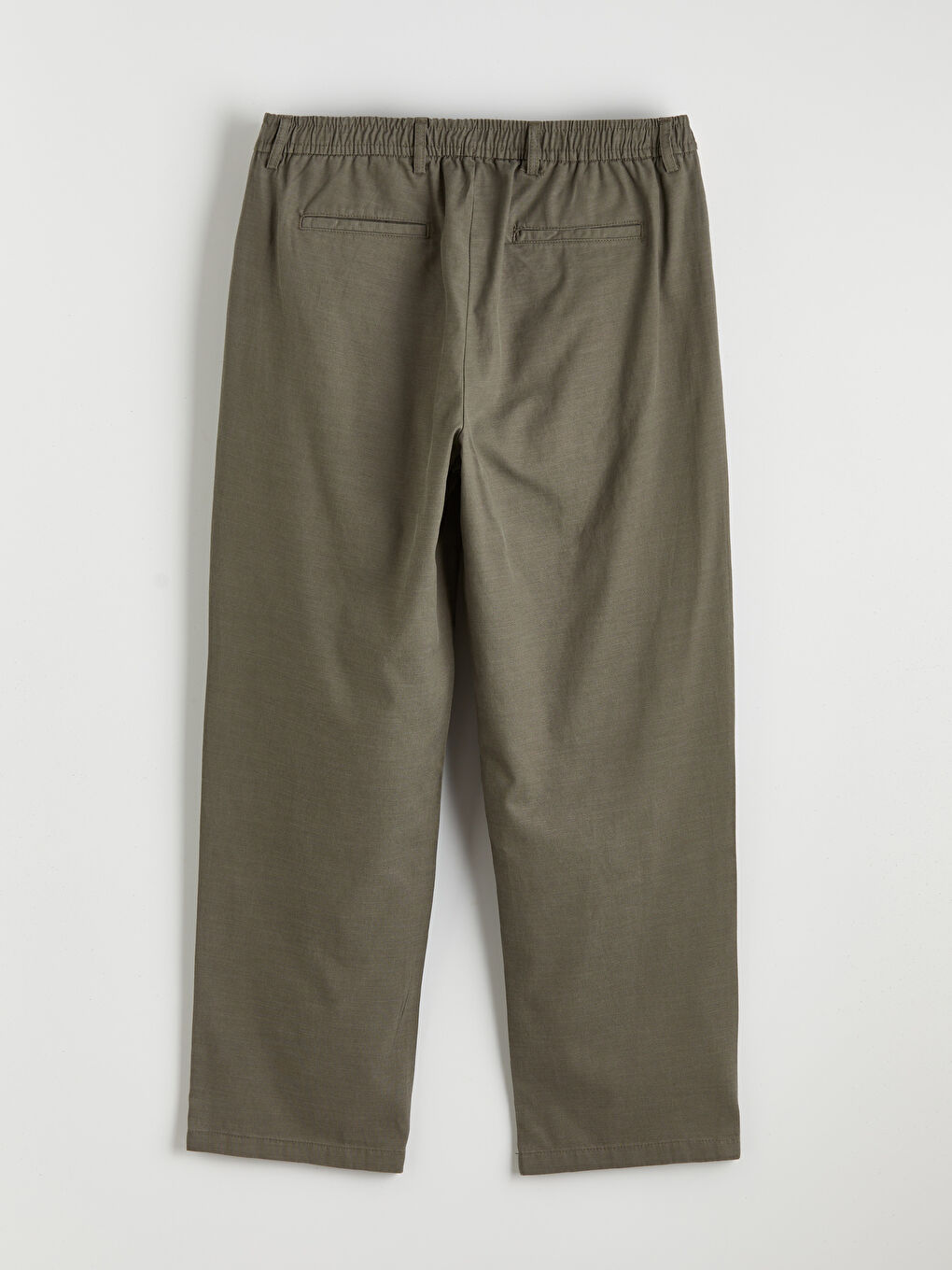 Haki Baggy Fit Erkek Pileli Pantolon-5