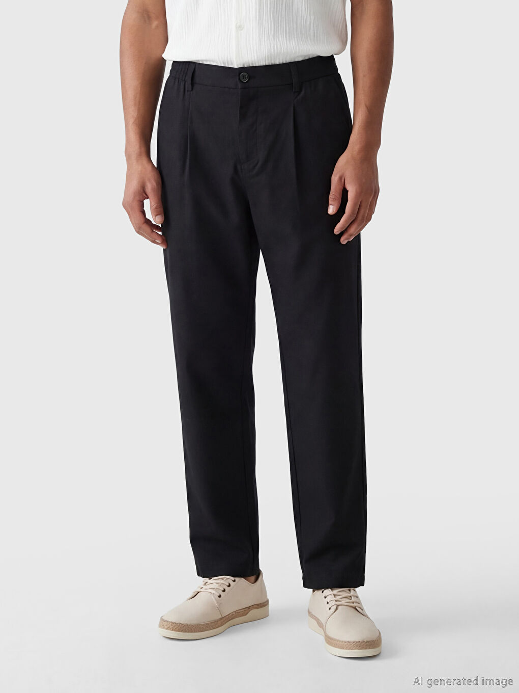 Siyah Baggy Fit Erkek Pantolon-1