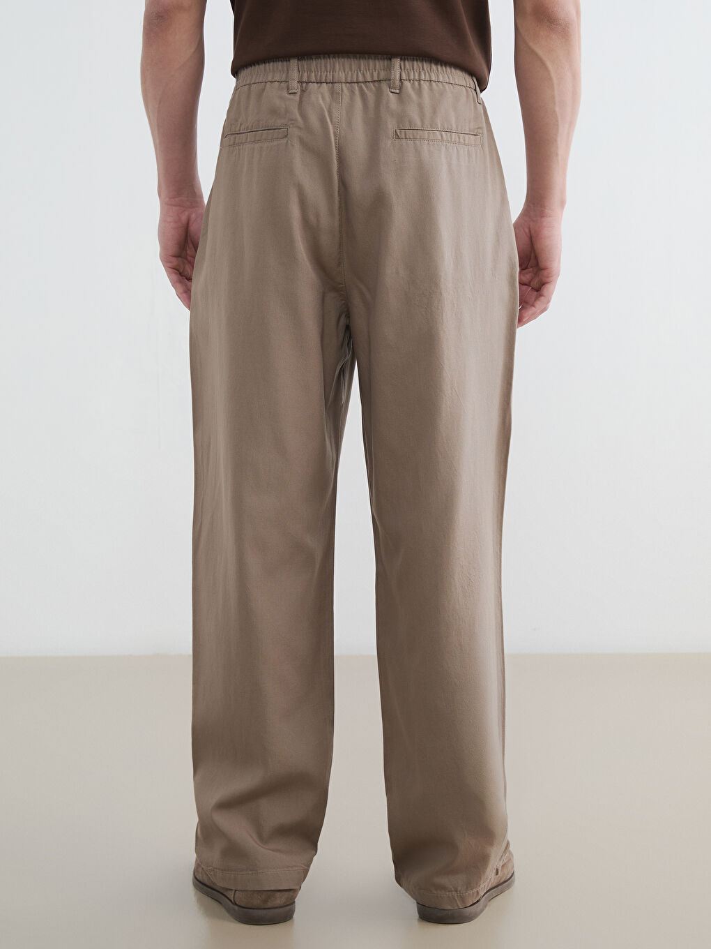 Bej Baggy Fit Erkek Pantolon-6