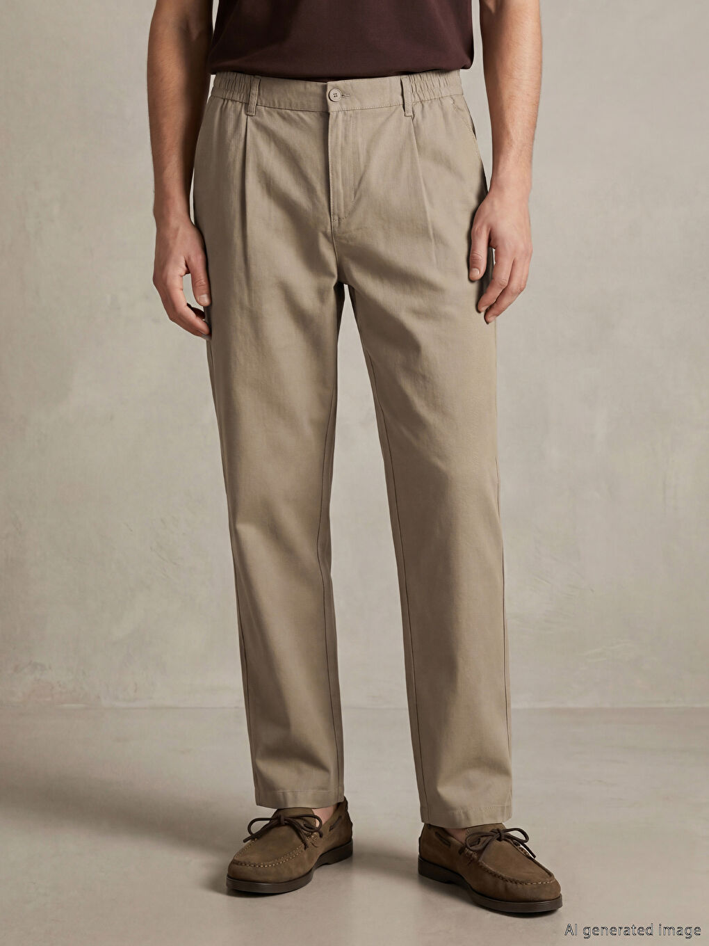 Bej Baggy Fit Erkek Pantolon-3