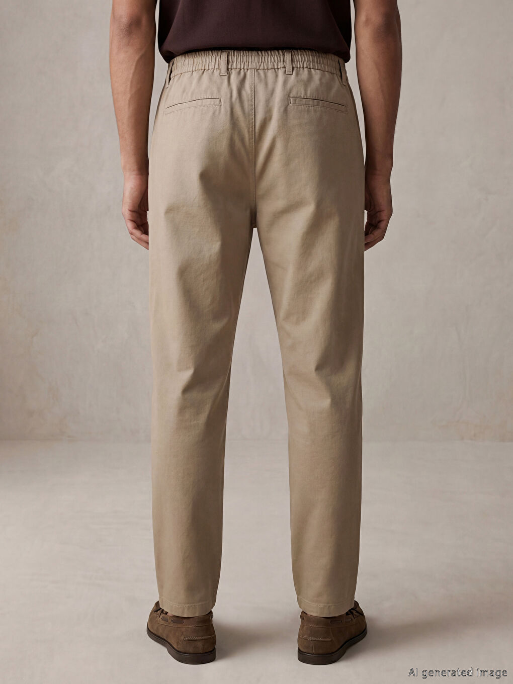 Bej Baggy Fit Erkek Pantolon-7