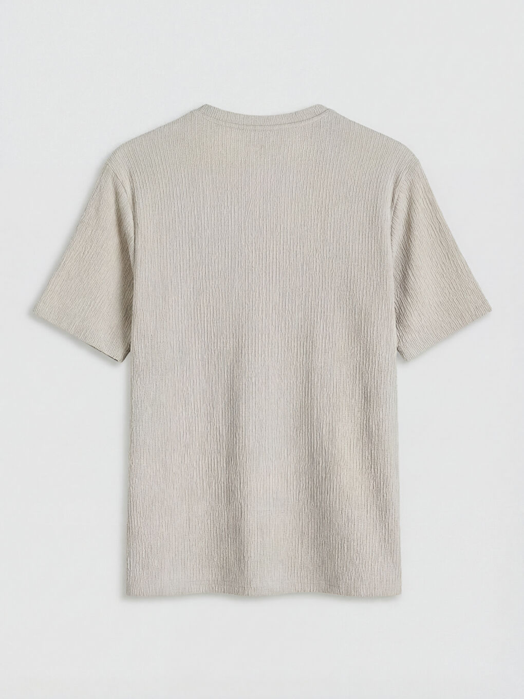 Gri Bisiklet Yaka Baskılı Erkek Tişört-1