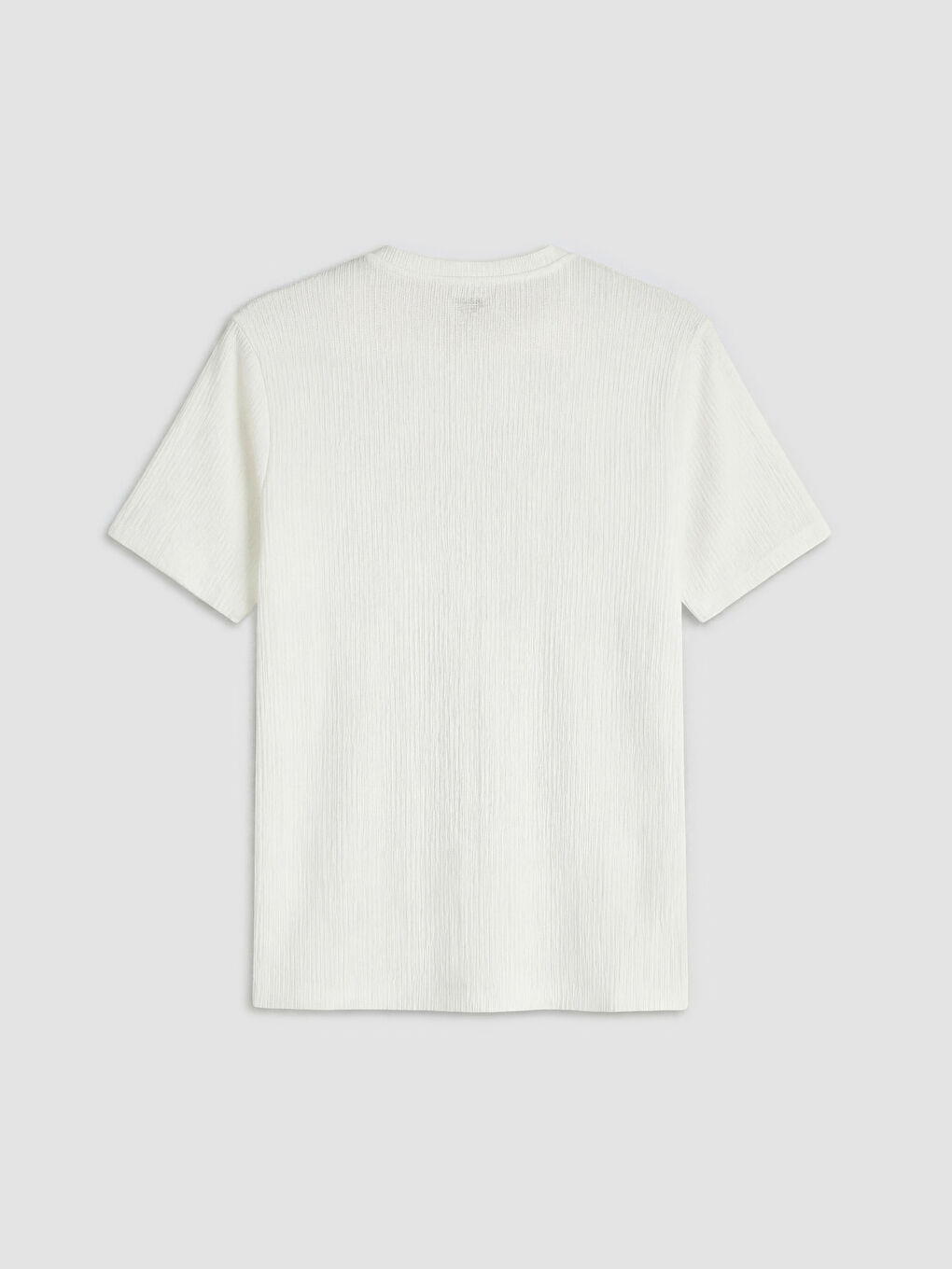 Ekru Bisiklet Yaka Baskılı Erkek Tişört-1