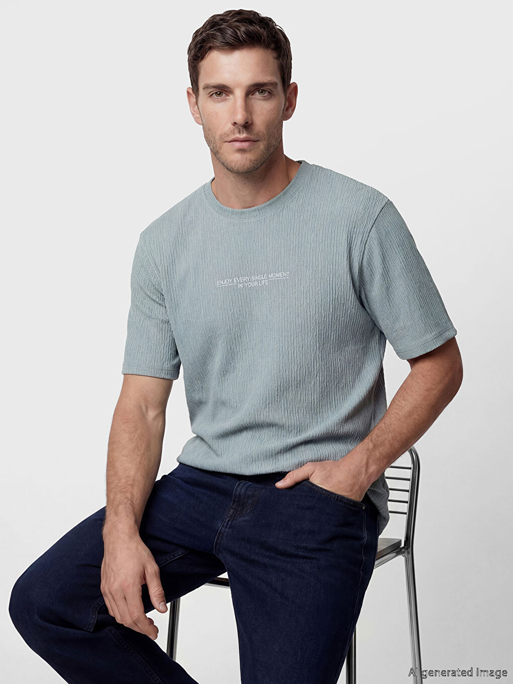 Crew Neck Printed Men's T-Shirt