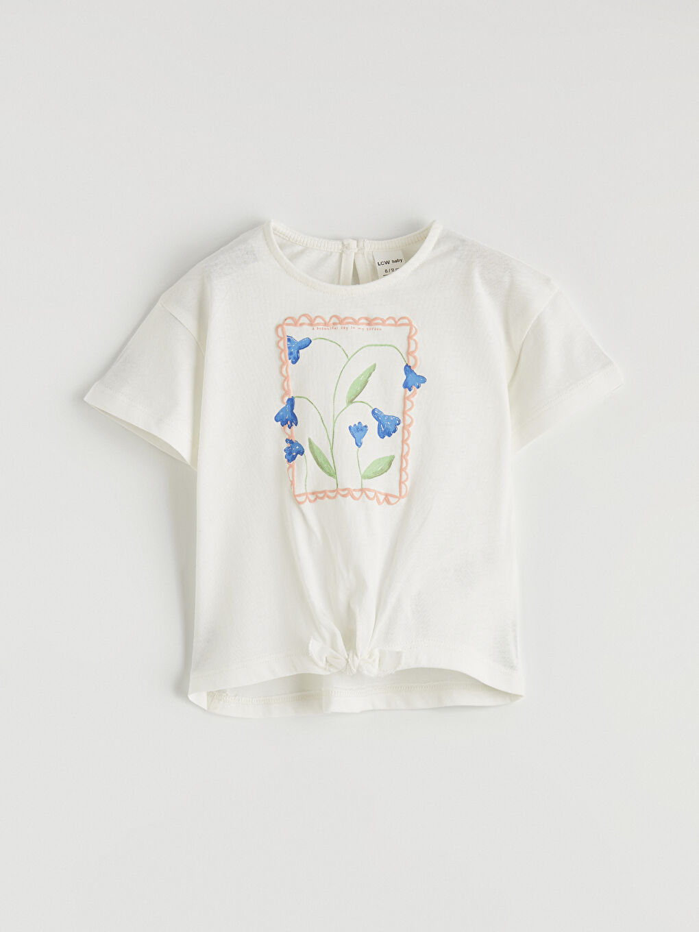 Crew Neck Floral Print Baby Girls' Set-1