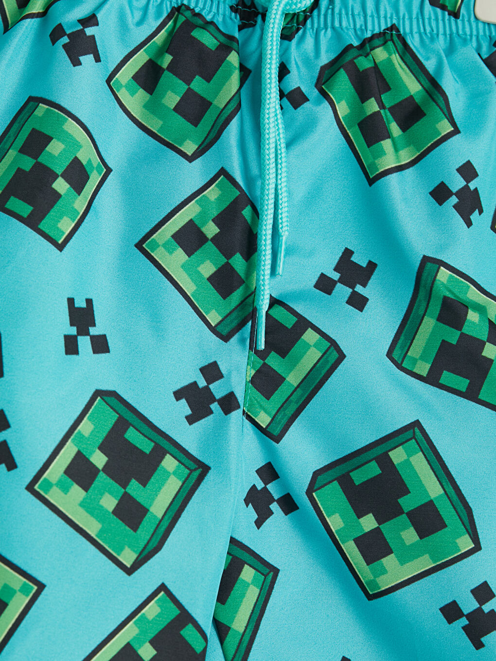 Beyaz Minecraft Baskılı Erkek Çocuk Mayo Takımı-4