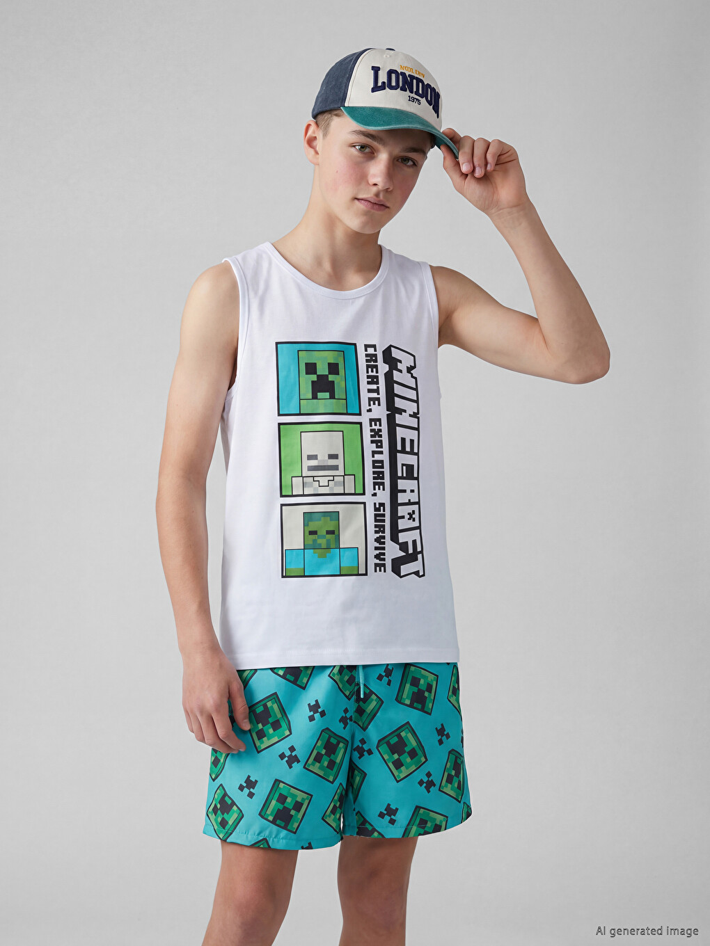 Minecraft Printed Boys' Swimwear Set-1