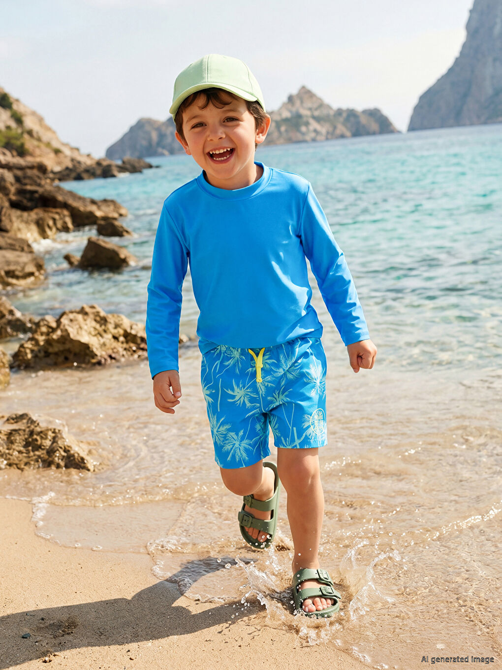 Printed Boys' Swim Shorts