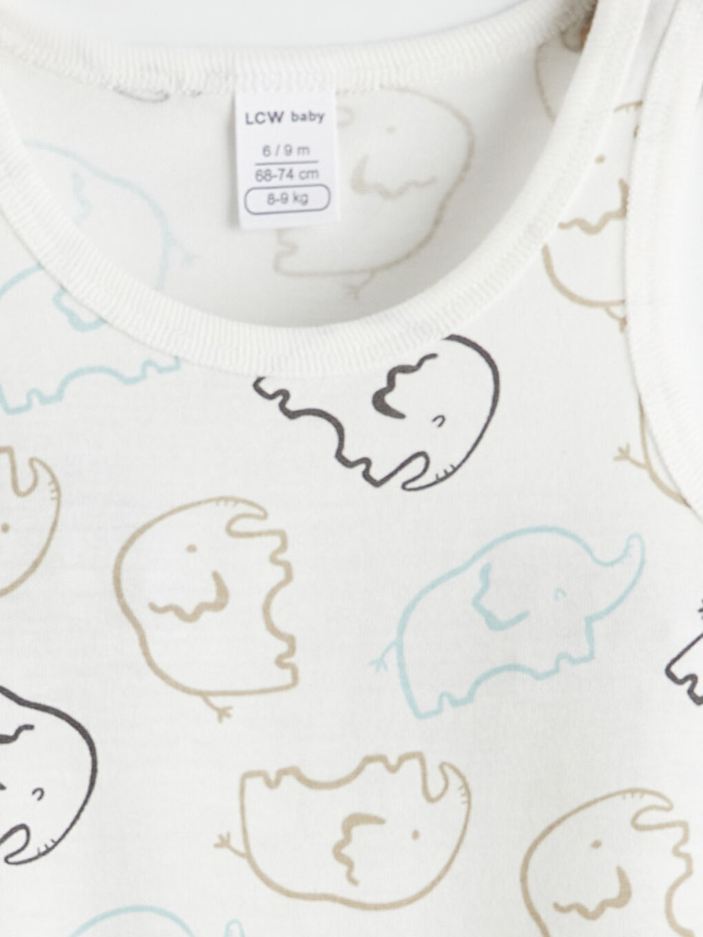 Ekru Desenli Erkek Bebek Çıtçıtlı Body 3'lü-9