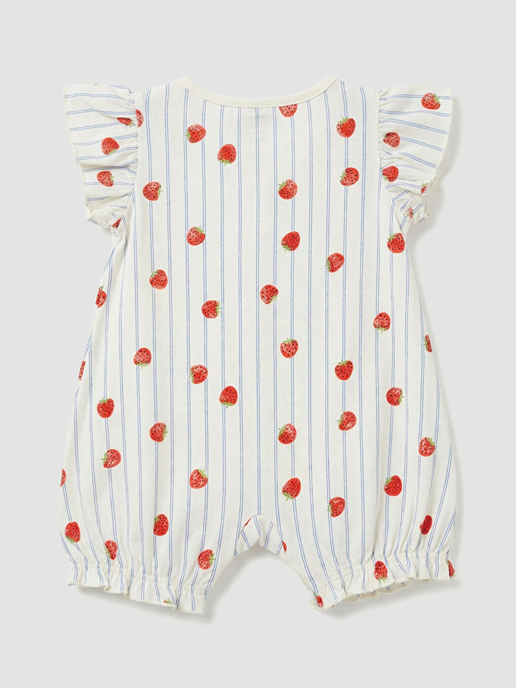 Ekru Fırfır Detaylı Kız Bebek Penye Tulum 2'li -2