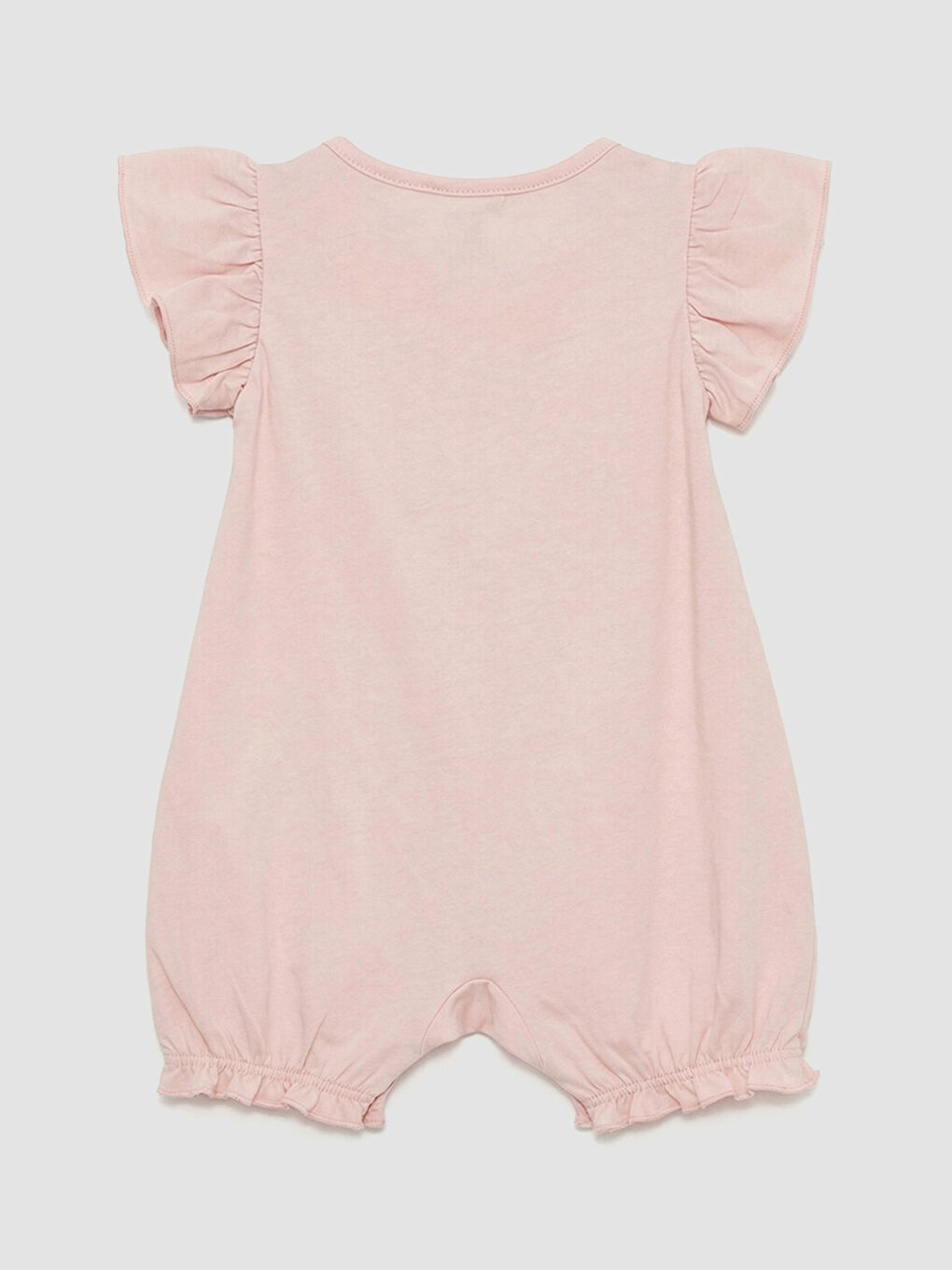 Ekru Fırfır Detaylı Kız Bebek Penye Tulum 2'li -4