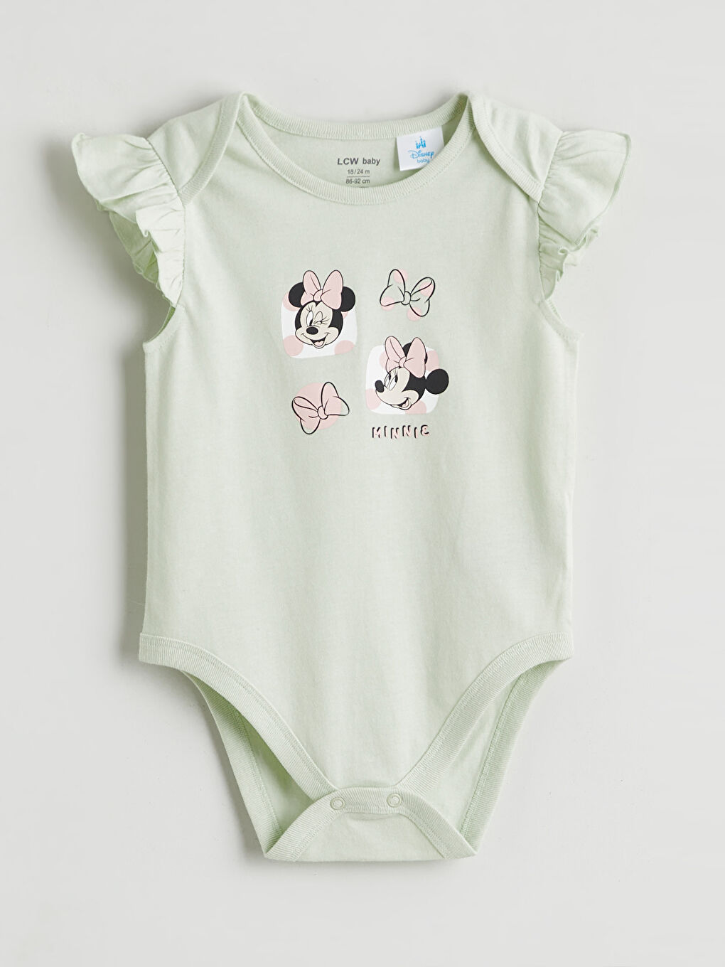 Minnie Mouse Print Baby Girl Snap Bodysuit-1