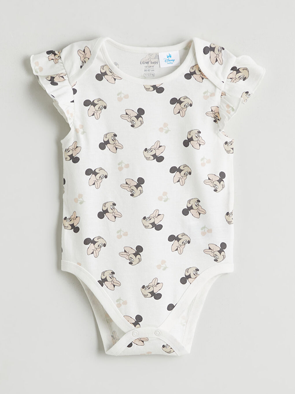 Minnie Mouse Print Baby Girl Snap Bodysuit-3