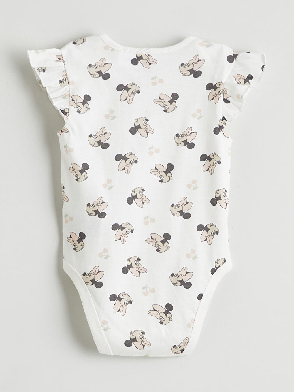 Minnie Mouse Print Baby Girl Snap Bodysuit-4