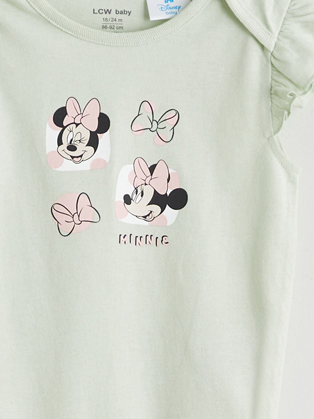 Minnie Mouse Print Baby Girl Snap Bodysuit-5