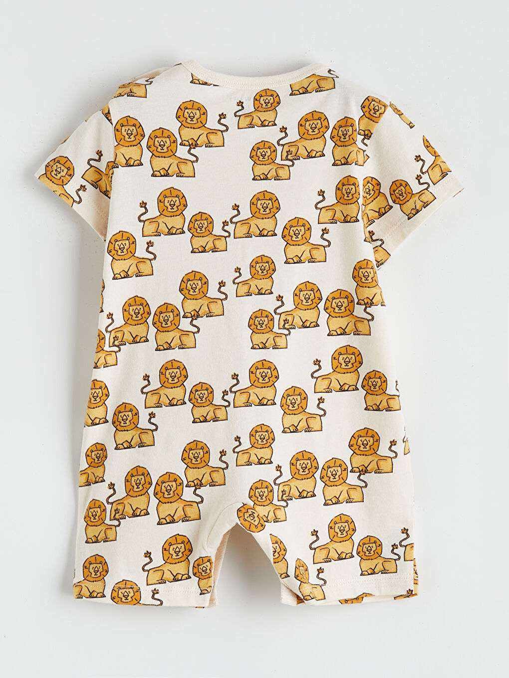 Bej Baskılı Erkek Bebek Tulum 2'li-4