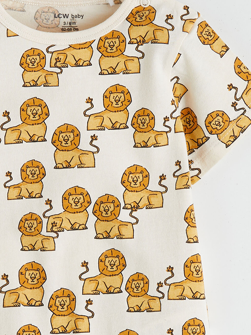 Bej Baskılı Erkek Bebek Tulum 2'li-6