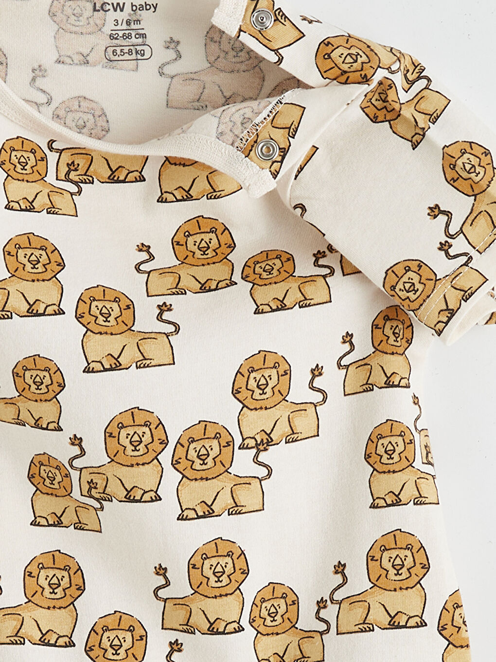 Bej Baskılı Erkek Bebek Tulum 2'li-7