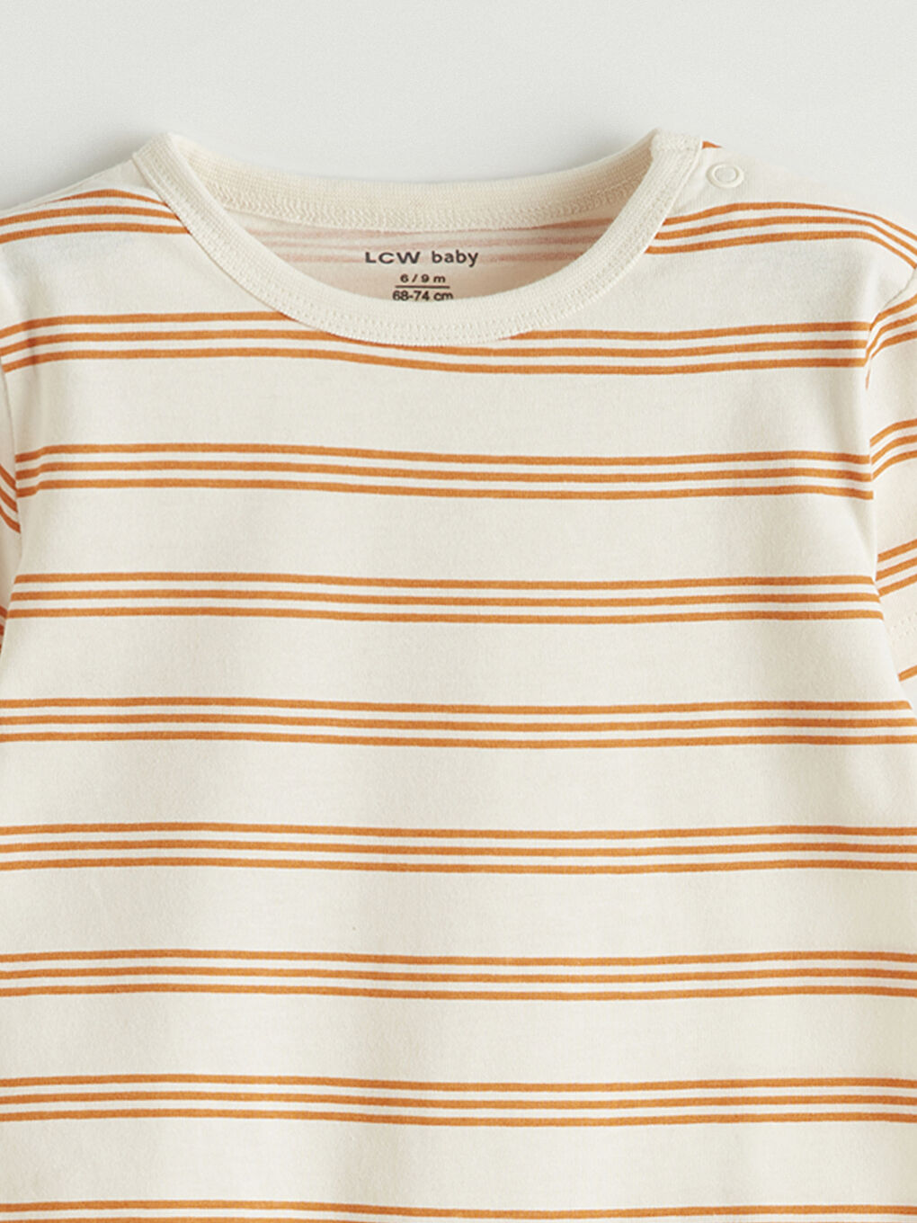 Ekru Kısa Kollu Erkek Bebek Tulum-1