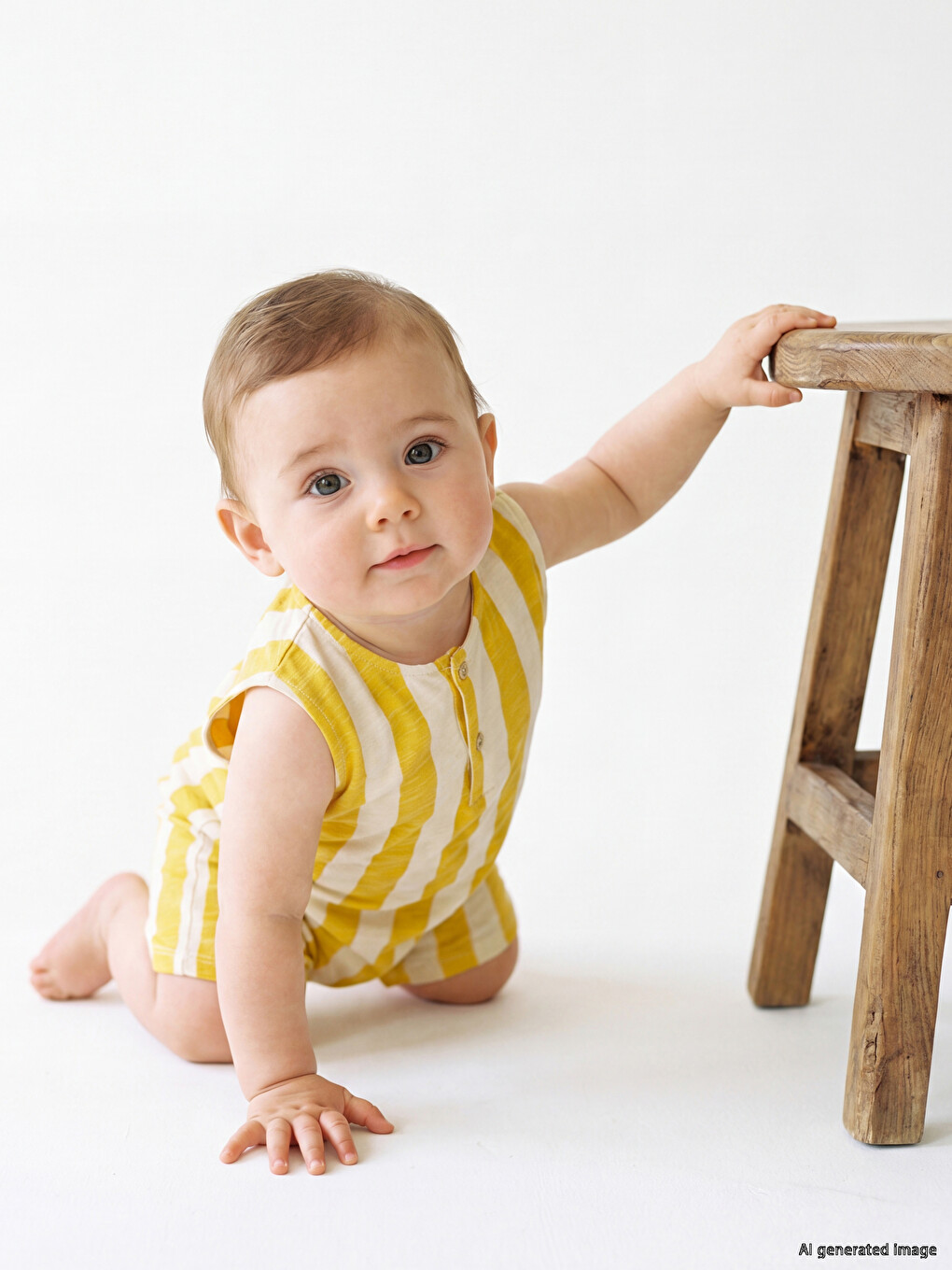 Crew Neck Striped Baby Boys' Jersey Jumpsuit-1
