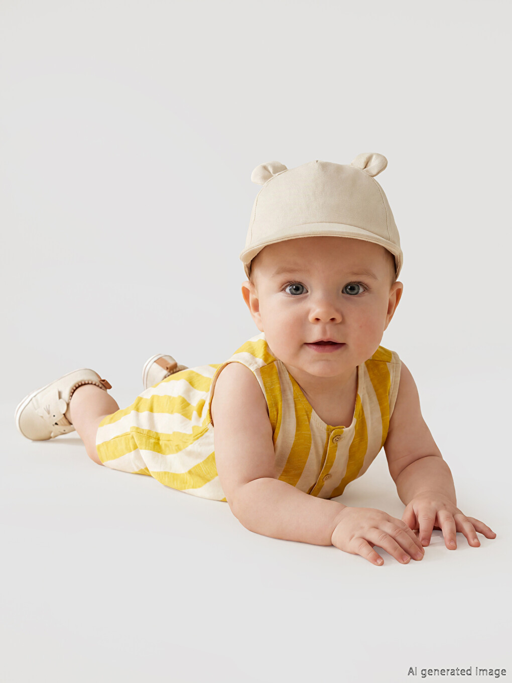 Crew Neck Striped Baby Boys' Jersey Jumpsuit-2