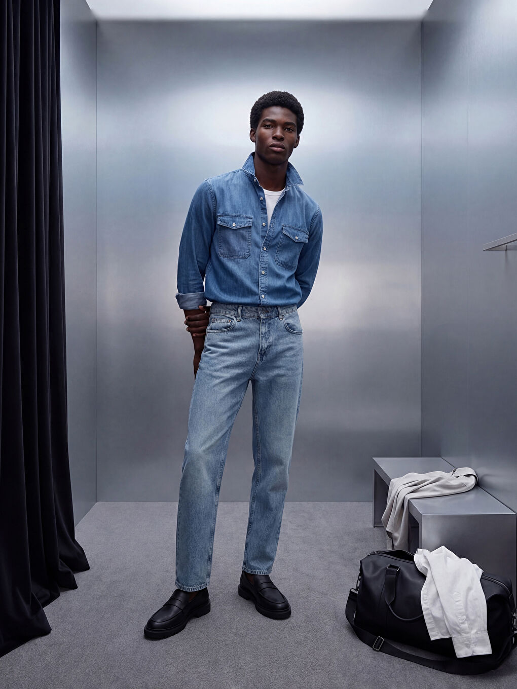 İndigo Baggy Fit Erkek Jean Pantolon