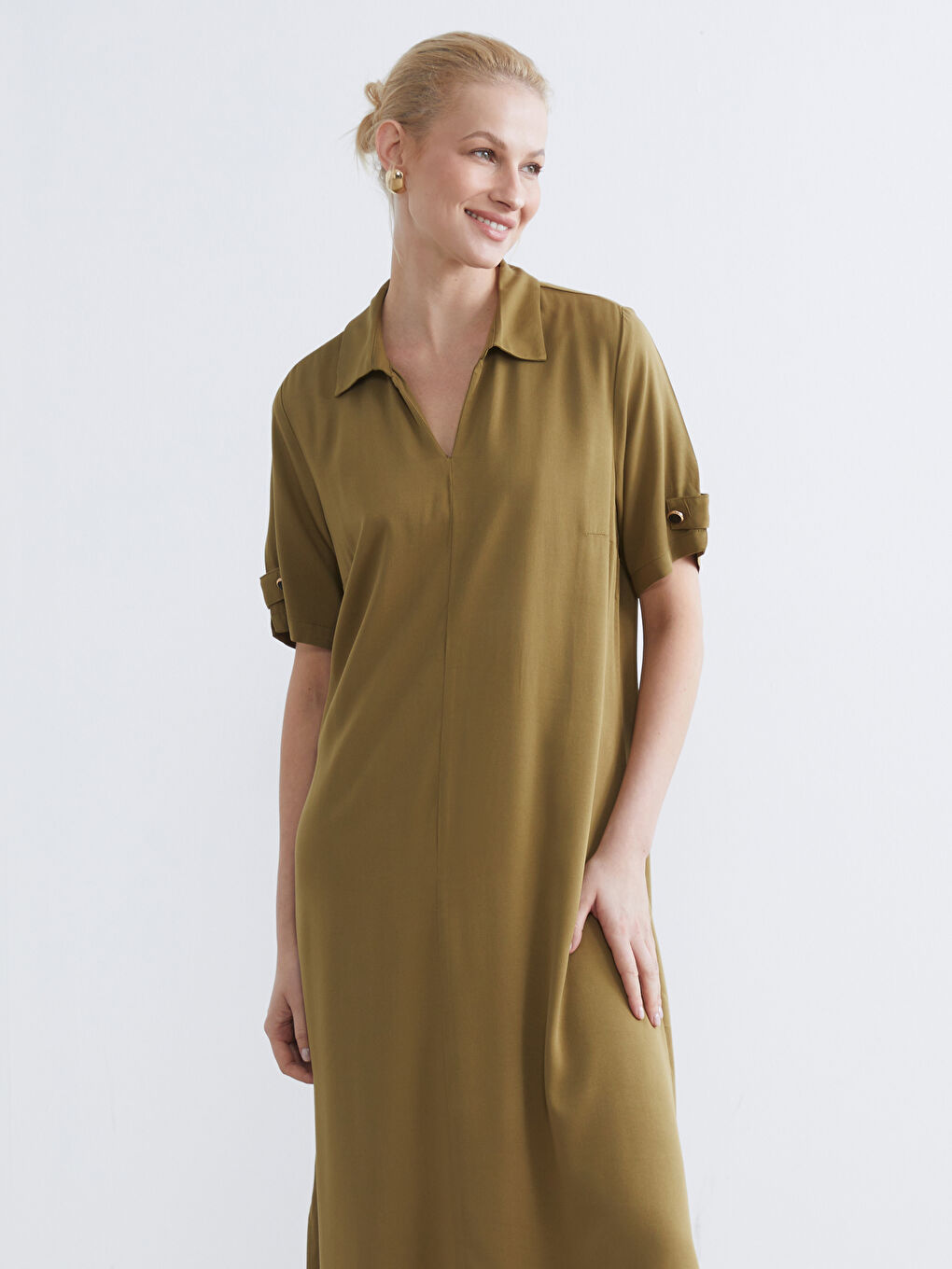 Women's Collared Neck Dress-1