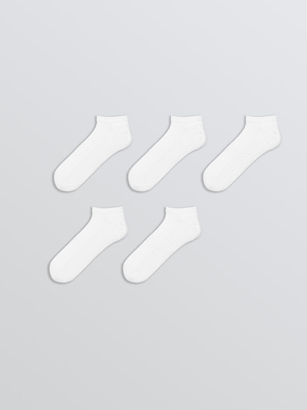 Beyaz Erkek Patik Çorap 5'li