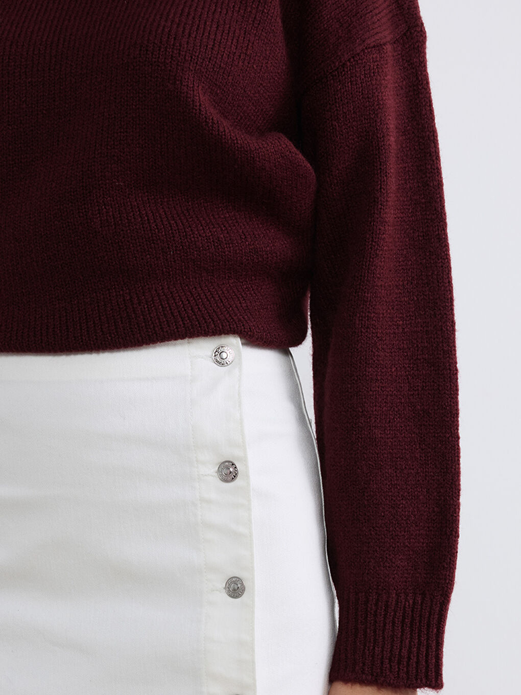 Dar Fit Yırtmaçlı Jean Etek-2