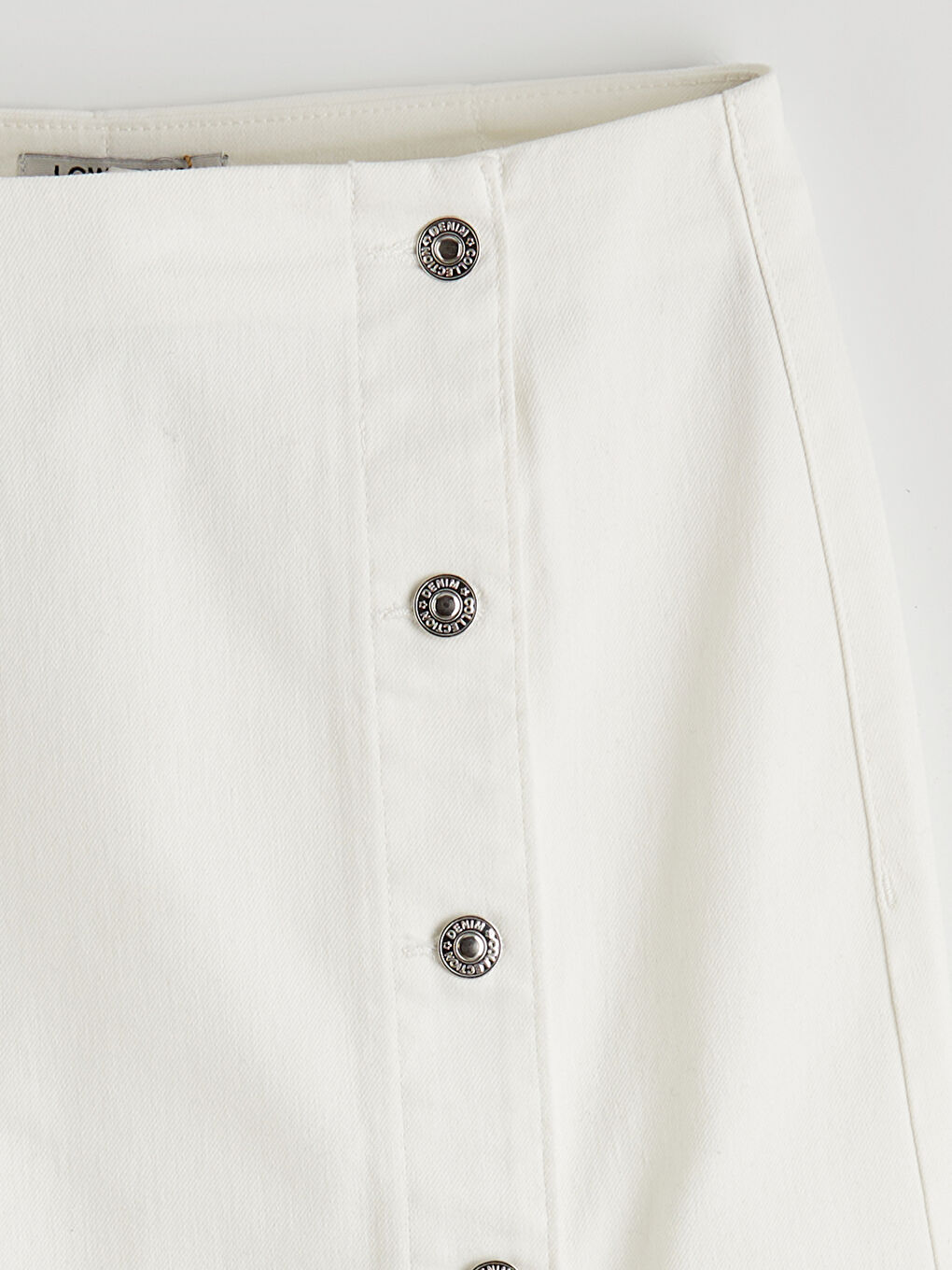 Dar Fit Yırtmaçlı Jean Etek-5