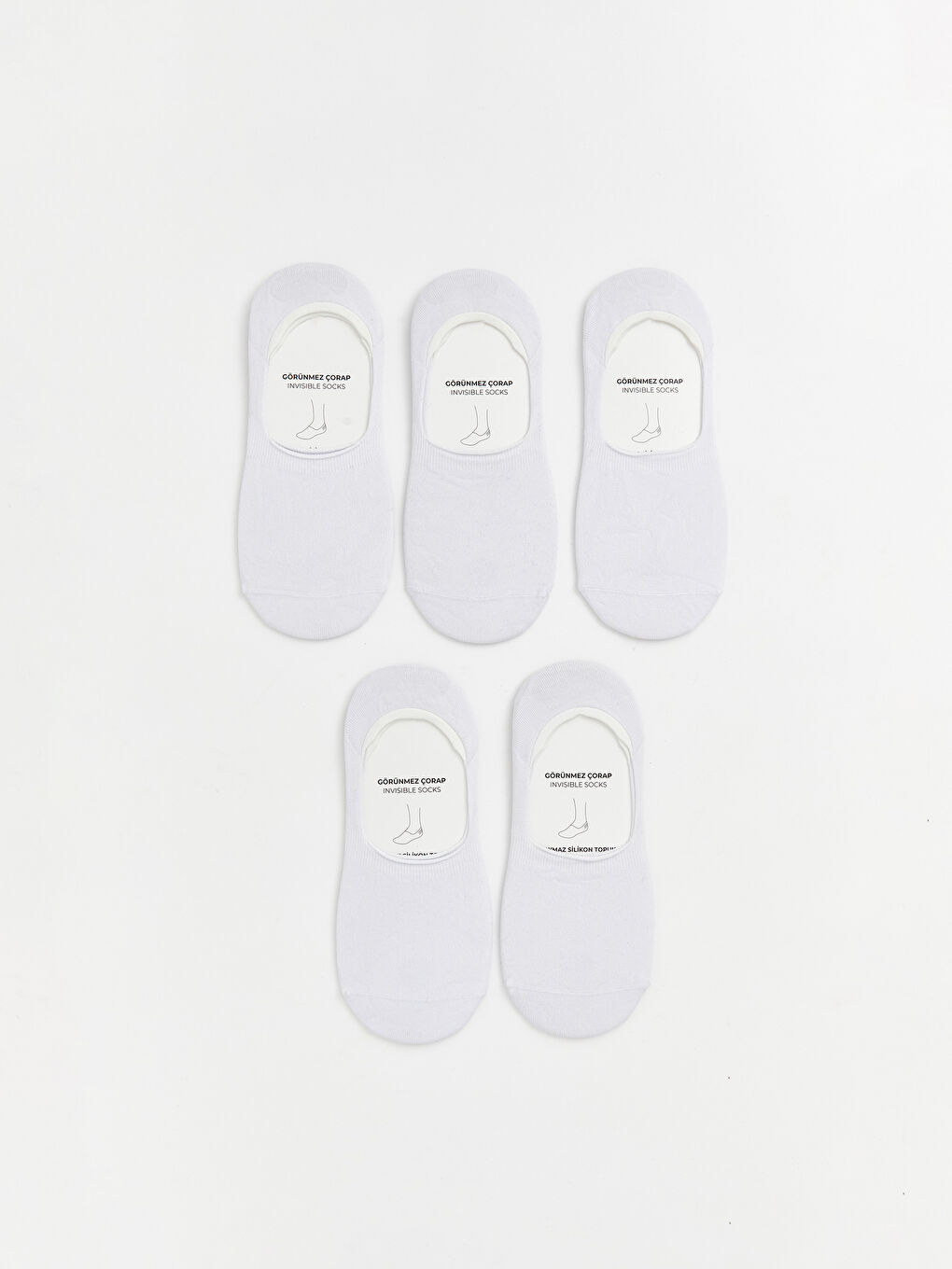 Man WHITE Invisible Socks