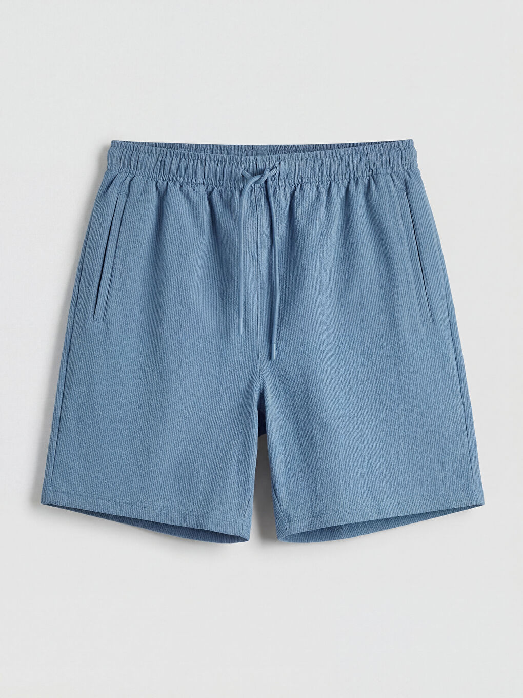 Mavi Beli Lastikli Erkek Deniz Şortu