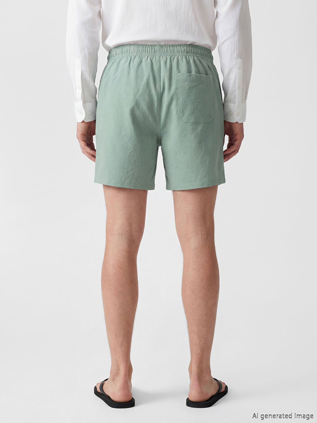 Yeşil Kısa Boy Erkek Deniz Şortu-3