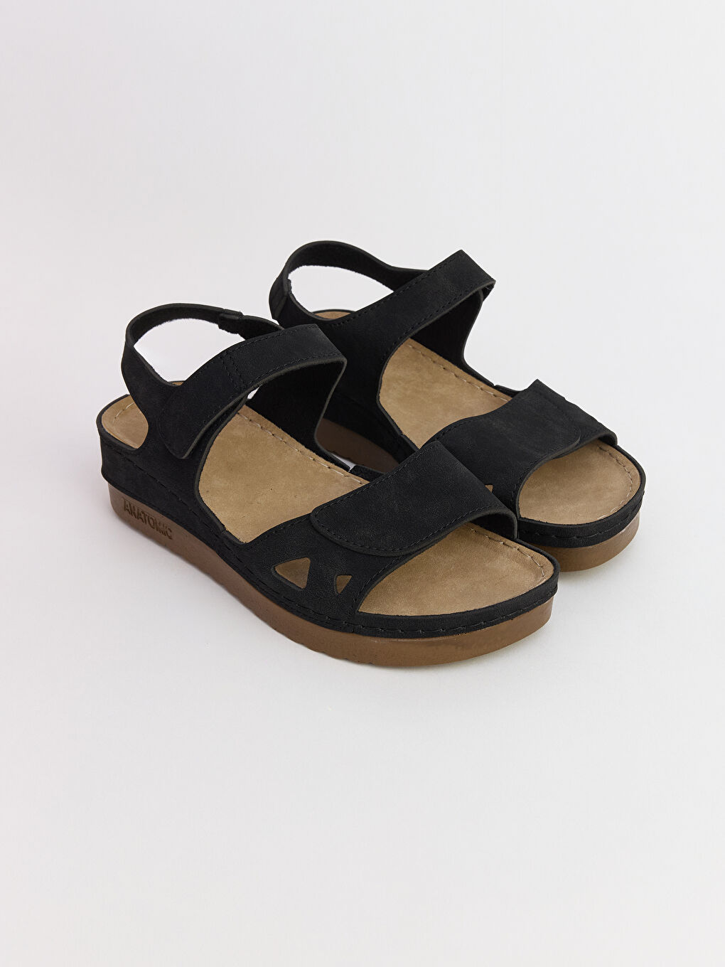 Siyah Süet Görünümlü Kadın Sandalet