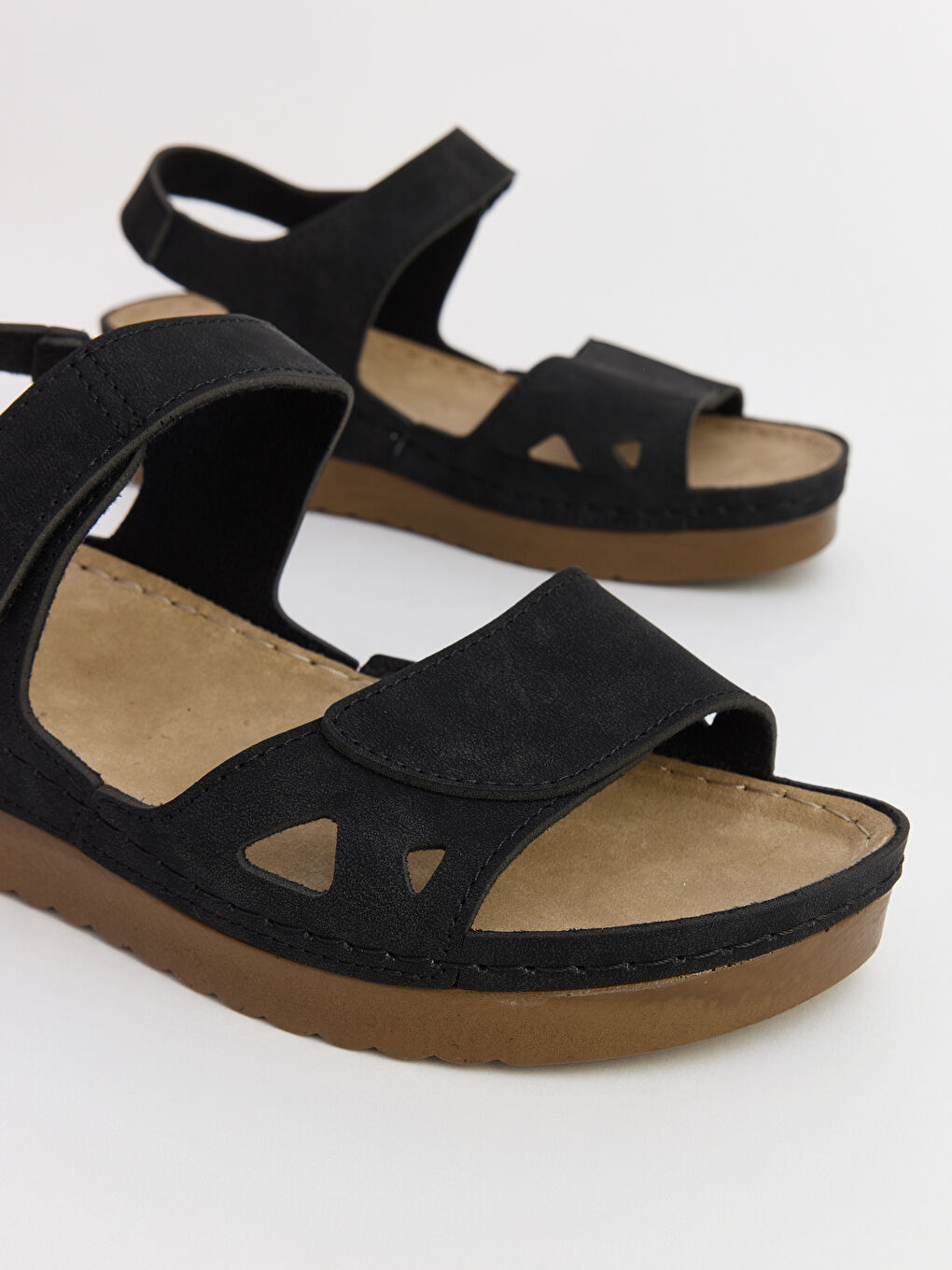 Siyah Süet Görünümlü Kadın Sandalet-2