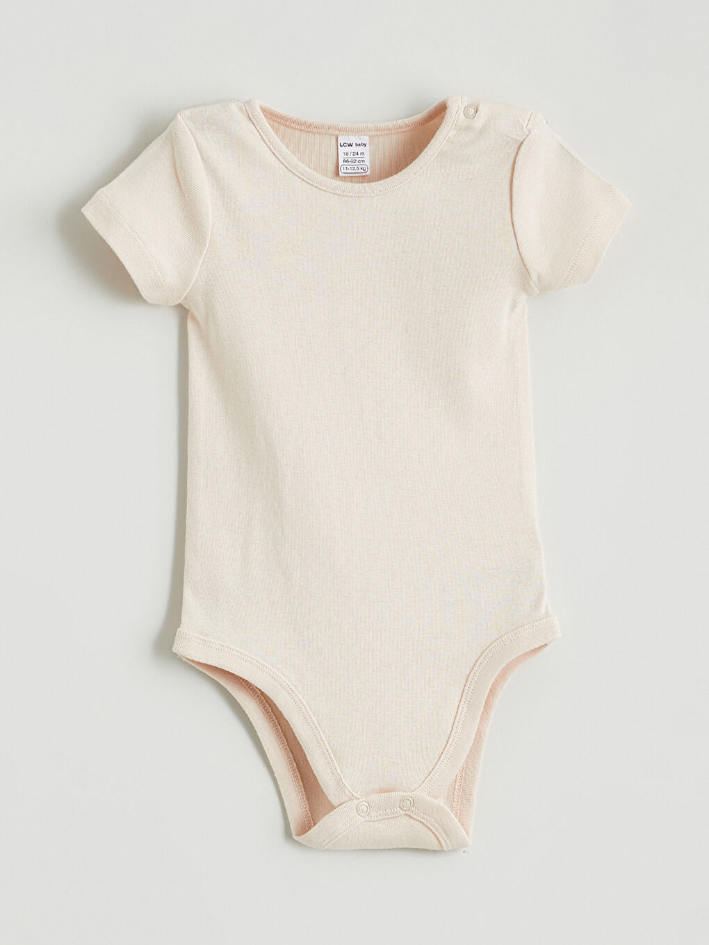 Ekru Bisiklet Yaka Kız Bebek Çıtçıtlı Body 3'lü-3