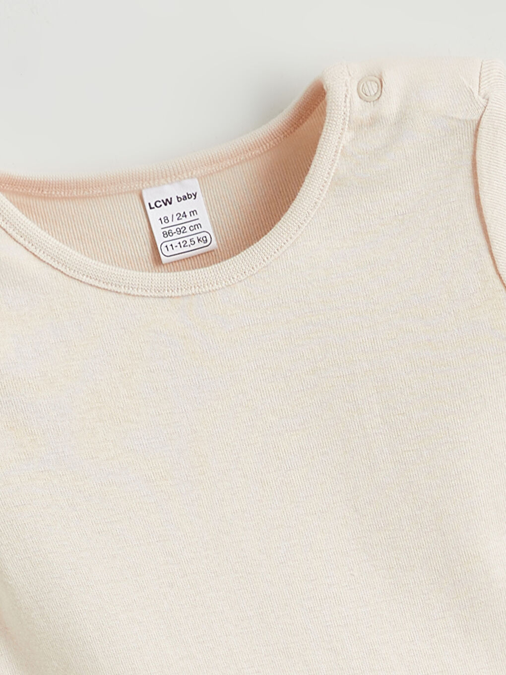 Ekru Bisiklet Yaka Kız Bebek Çıtçıtlı Body 3'lü-4