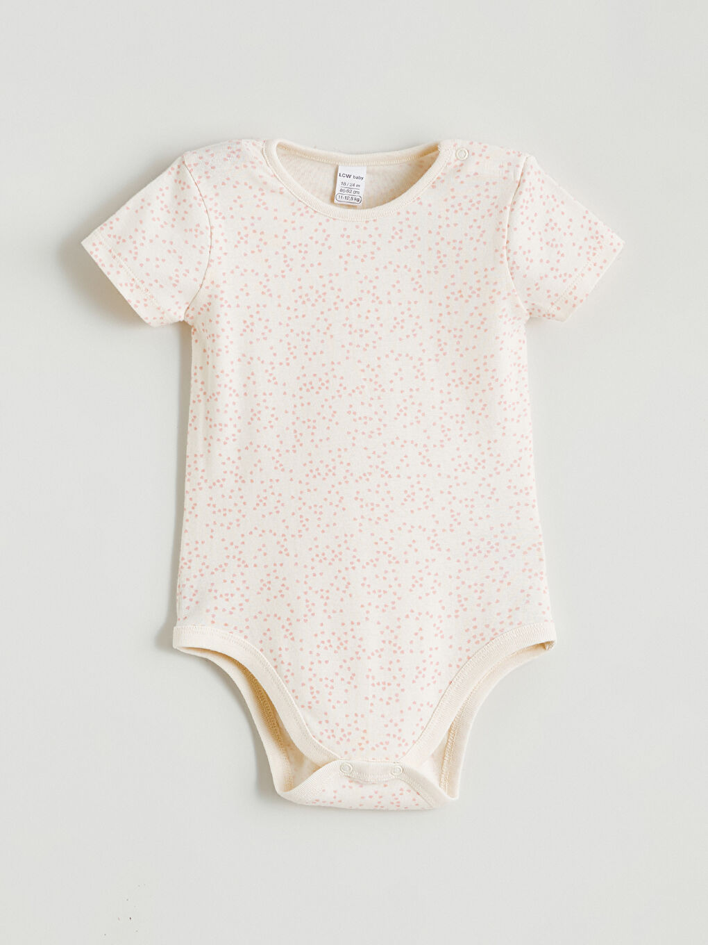 Ekru Bisiklet Yaka Kız Bebek Çıtçıtlı Body 3'lü-5